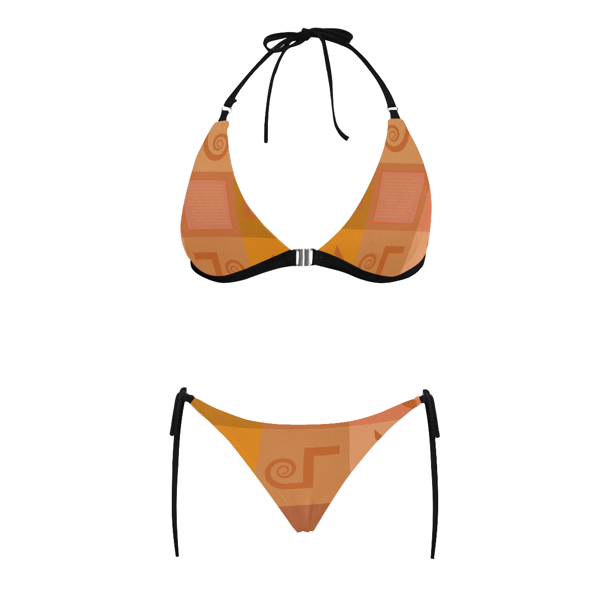 Patern 33 Buckle Front Halter Bikini Swimsuit (Model S08)