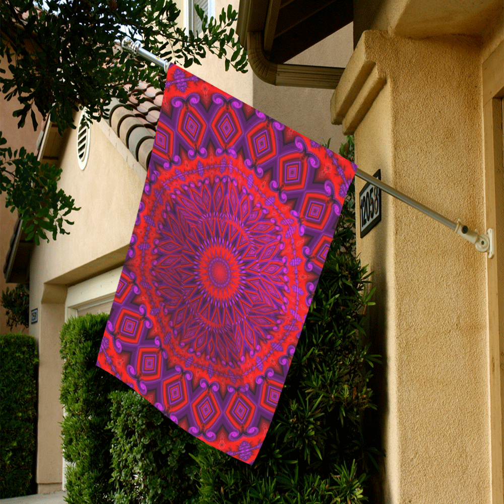 Indian Blanket Under Glass Fractal Abstract Garden Flag 28''x40'' （Without Flagpole）