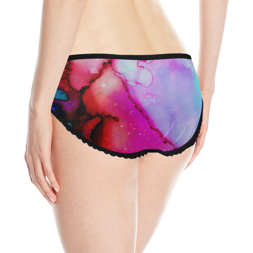 Red purple green ink Women's All Over Print Classic Briefs (Model L13)
