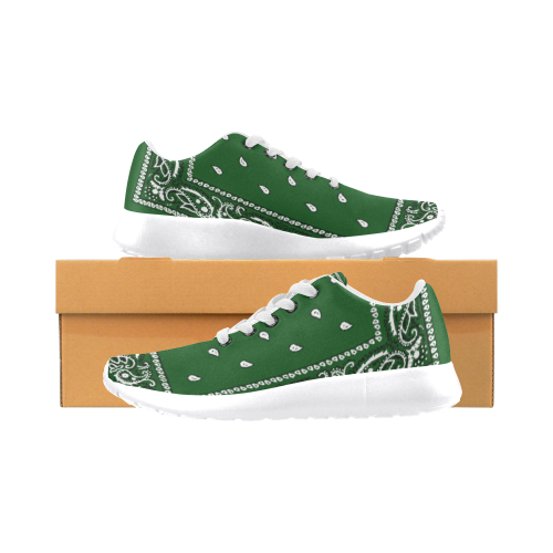 Green Bandana Men-White Men’s Running Shoes (Model 020)