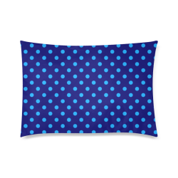 Light Blue Polka Dots on Blue Custom Zippered Pillow Case 20"x30"(Twin Sides)