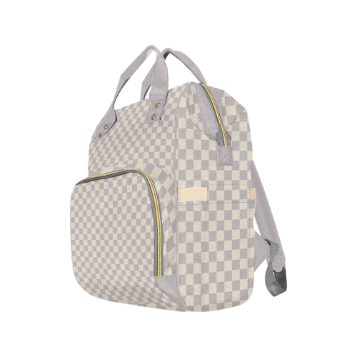 Gray and Cream Multi-Function Diaper Backpack/Diaper Bag (Model 1688)