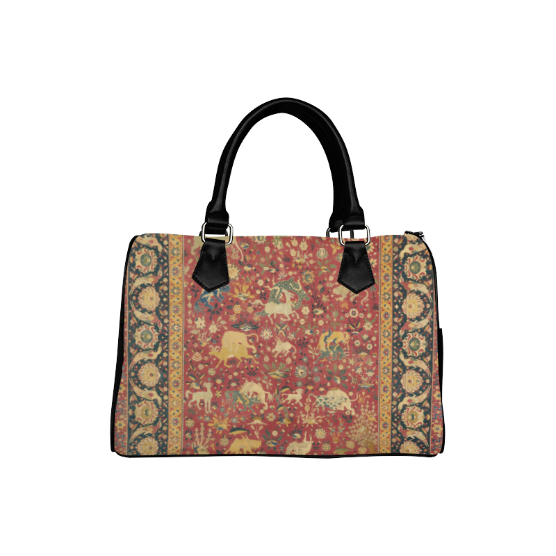 Vintage Persian Animal Rug Boston Handbag (Model 1621)
