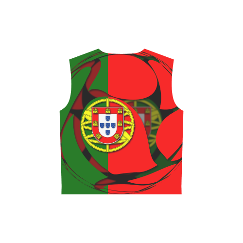 The Flag of Portugal All Over Print Sleeveless Hoodie for Women (Model H15)
