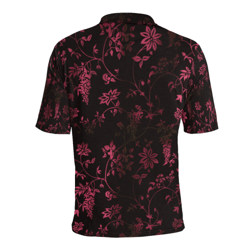 Gothic Black and Pink  Pattern Men's All Over Print Polo Shirt (Model T55)