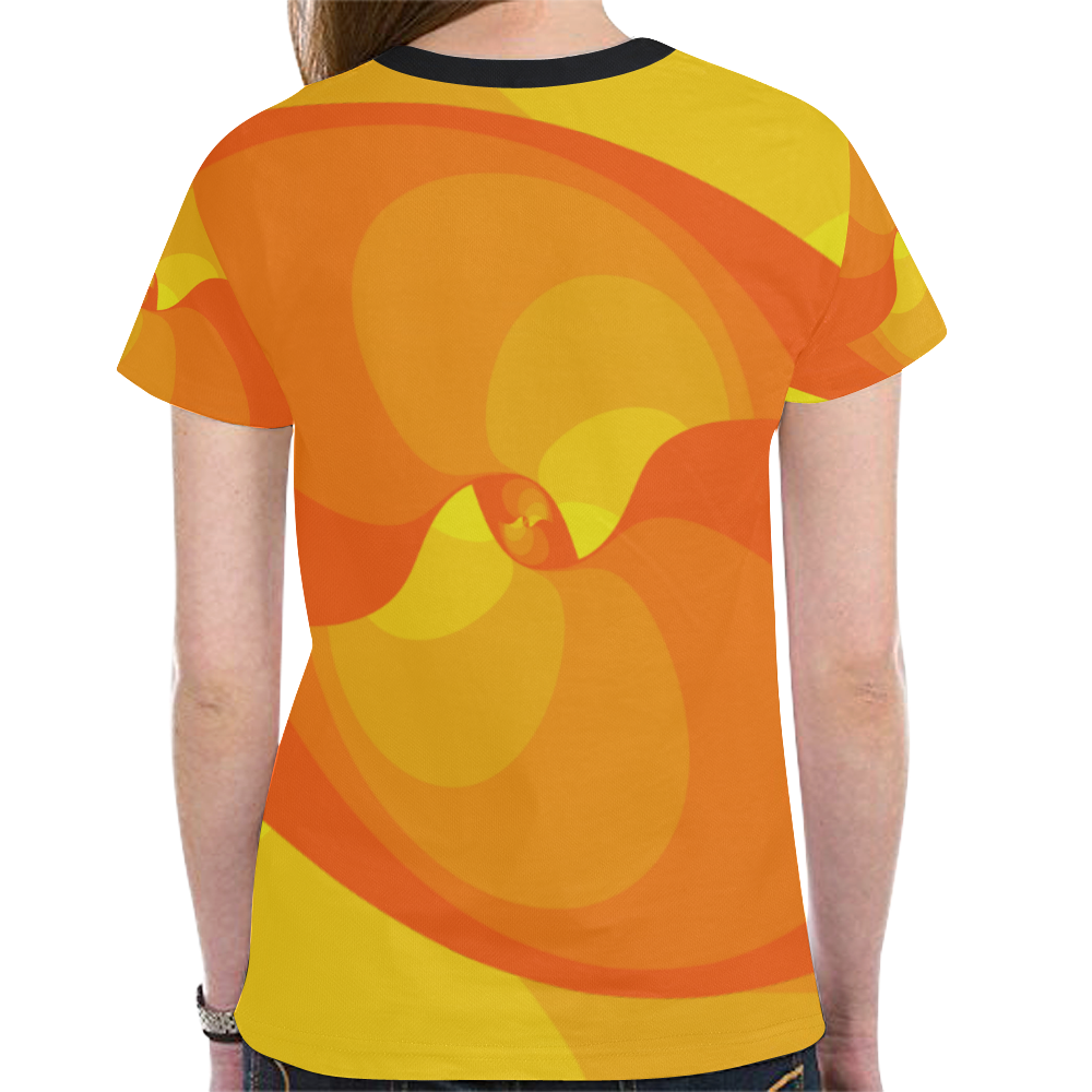 Abstract orange flower New All Over Print T-shirt for Women (Model T45)