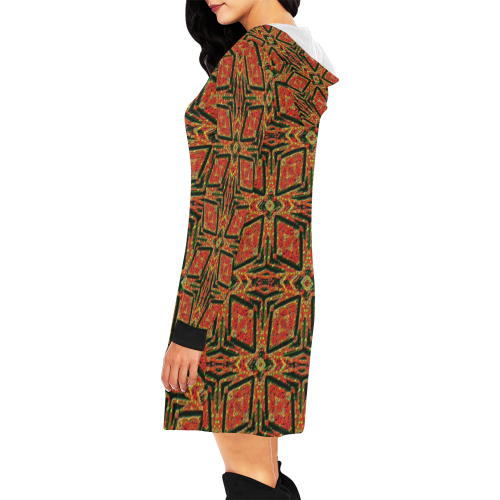 geometric doodle 2 All Over Print Hoodie Mini Dress (Model H27)