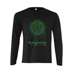 Mandala with Green Tara Mantra Sunny Men's T-shirt (long-sleeve) (Model T08)
