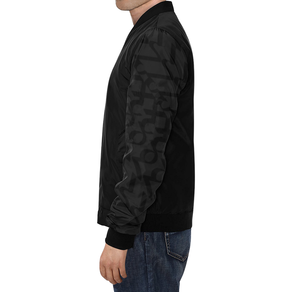 NUMBERS Collection 1234567 Sleeve Black/Matt All Over Print Bomber Jacket for Men (Model H19)