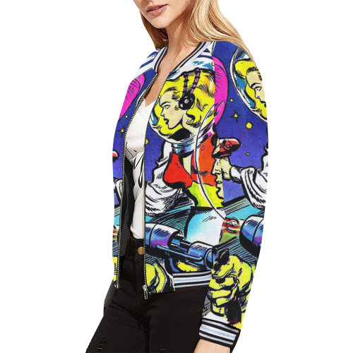 Battle in Space 2 All Over Print Bomber Jacket for Women (Model H21)