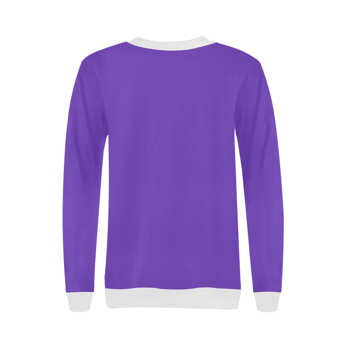 Adorable Yorkie Sugar Skull Purple/White Women's Rib Cuff Crew Neck Sweatshirt (Model H34)