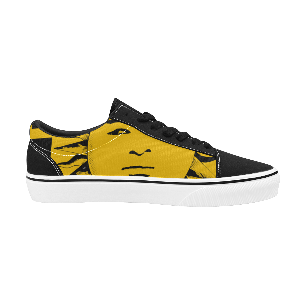 GOD Surface 1  Black & Yellow Men's Low Top Skateboarding Shoes (Model E001-2)