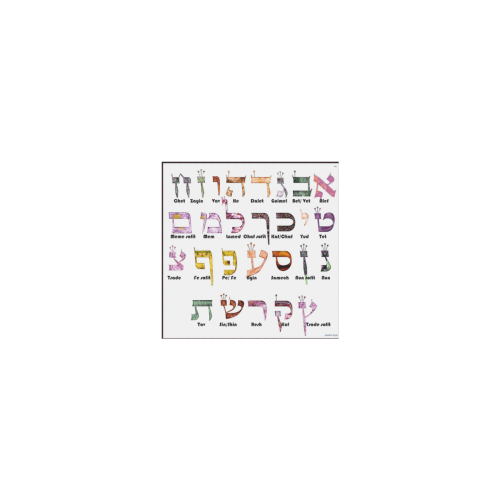Hebrew alphabet-17x17-300dpi-2 Personalized Temporary Tattoo (15 Pieces)