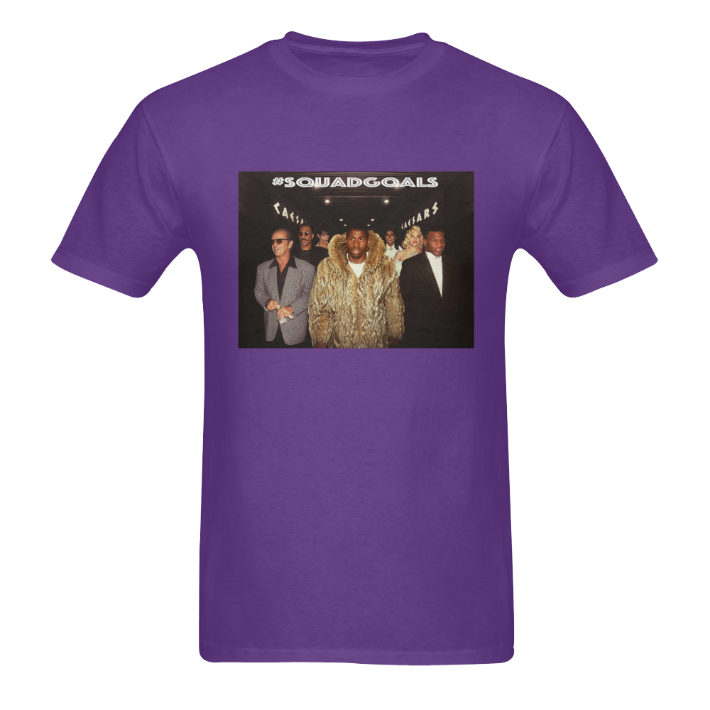 Magic J Squad Goals mens grey grey purple tshirt Men's T-Shirt in USA Size (Two Sides Printing)