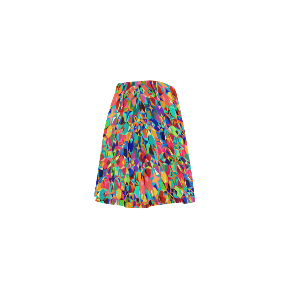 Multicolored Geometric Pattern Mini Skating Skirt (Model D36)