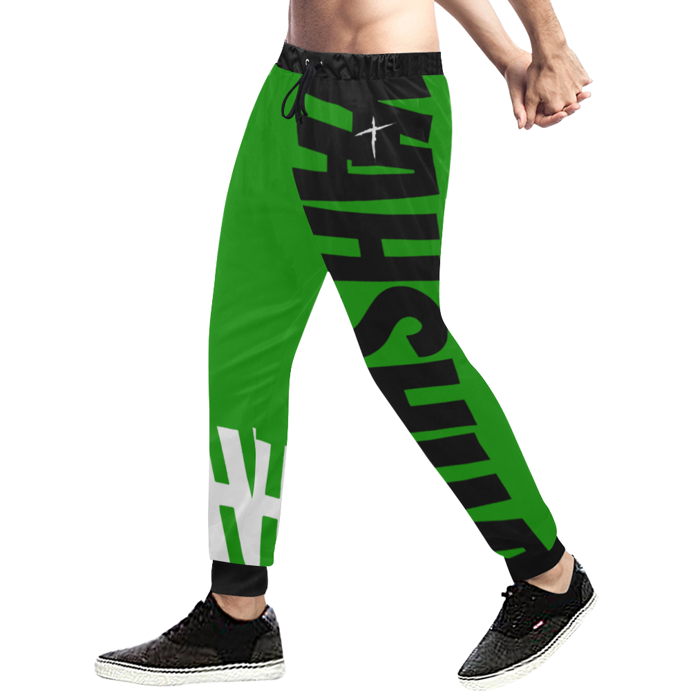 Green Men's All Over Print Sweatpants (Model L11)