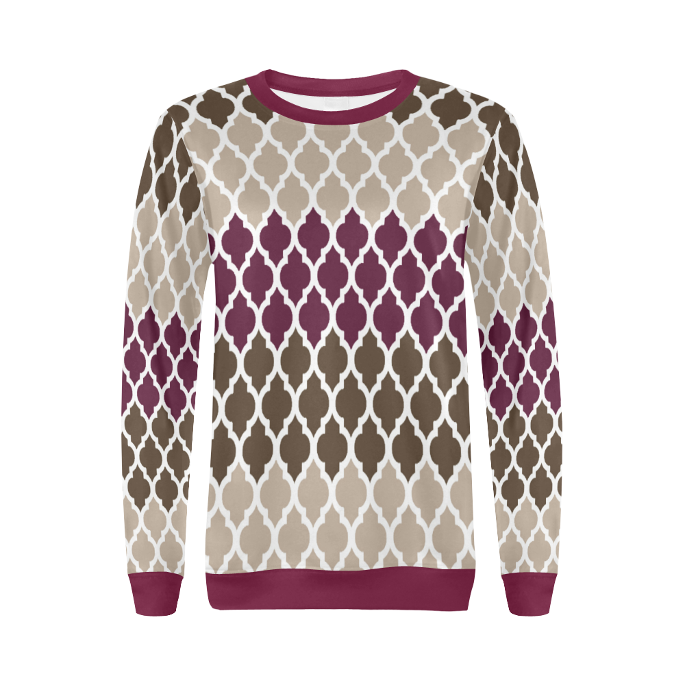 stripe lace pattern All Over Print Crewneck Sweatshirt for Women (Model H18)
