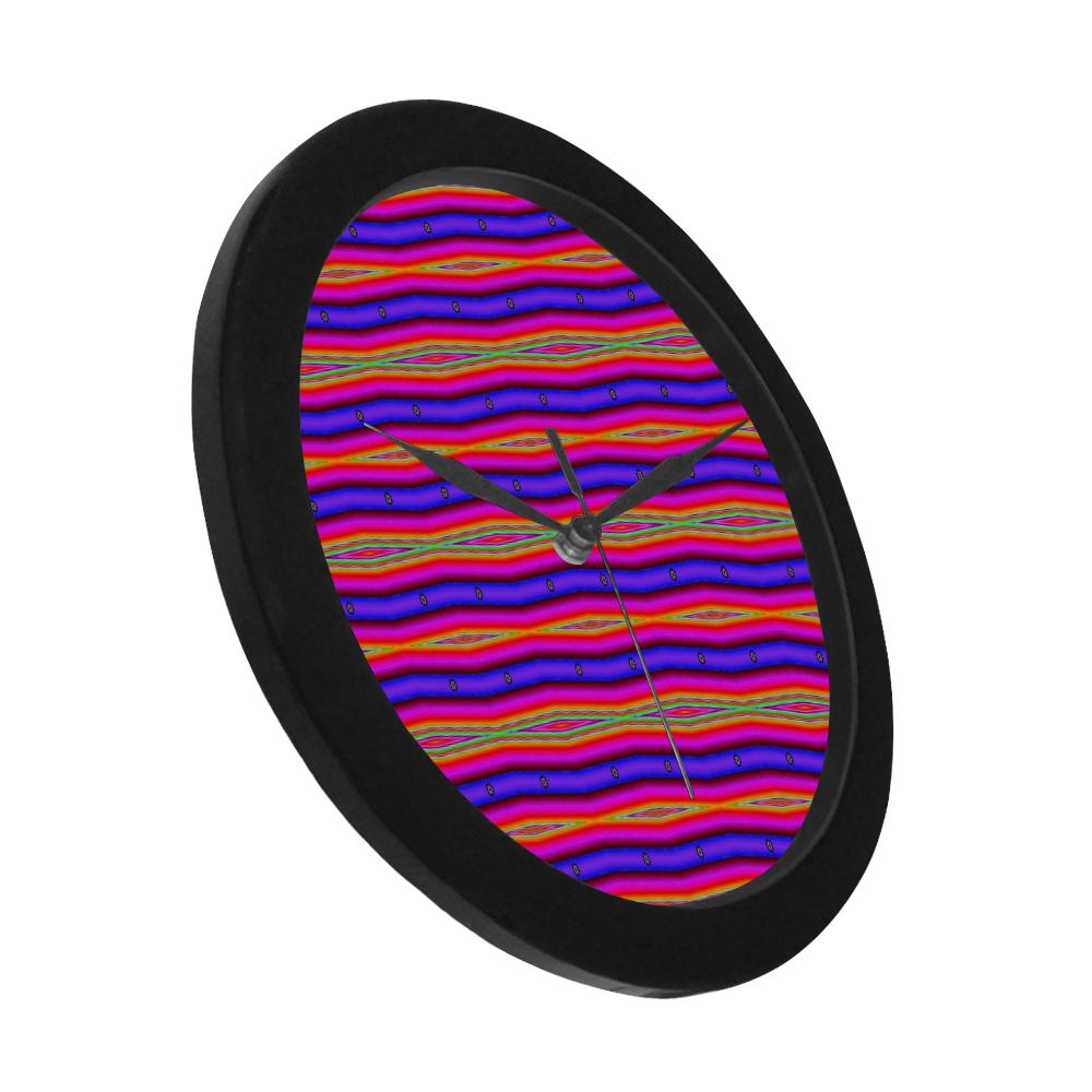 Bright Pink Purple Stripe Abstract Circular Plastic Wall clock