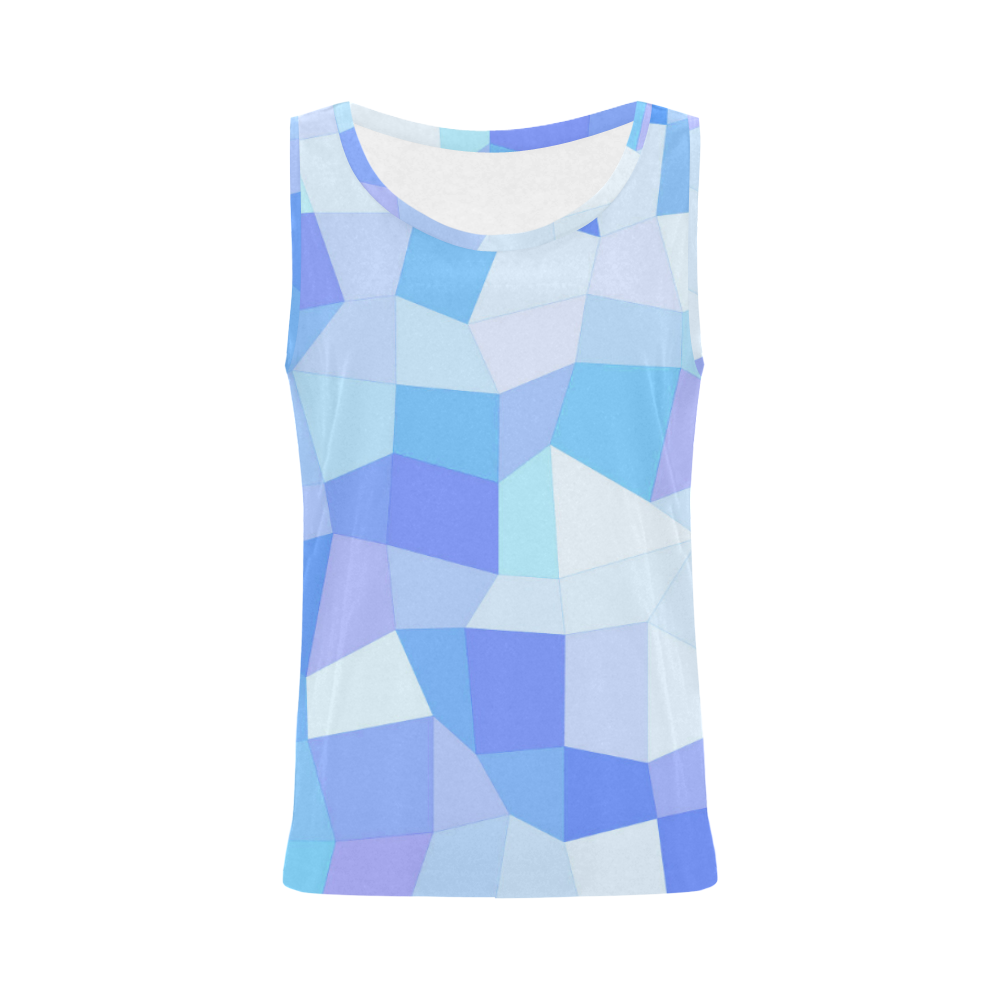 Bright Blues Mosaic All Over Print Tank Top for Women (Model T43)