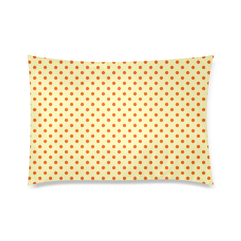 Tangerine Orange Polka Dots on Yellow Custom Zippered Pillow Case 20"x30"(Twin Sides)