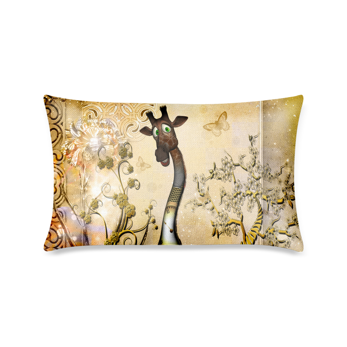 Funny steampunk giraffe Custom Zippered Pillow Case 16"x24"(One Side Printing)