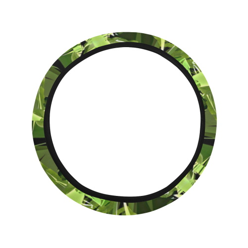 Tropical Jungle Leaves Camouflage Steering Wheel Cover with Elastic Edge