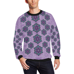 a gift with flowers stars and bubble wrap All Over Print Crewneck Sweatshirt for Men/Large (Model H18)