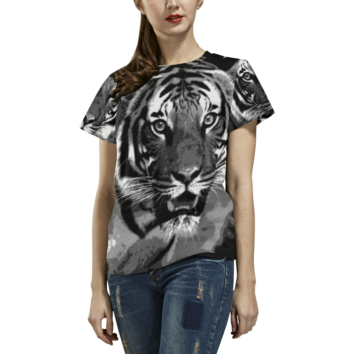 TIGER 15 All Over Print T-Shirt for Women (USA Size) (Model T40)