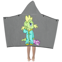 Sleepy Dinosaur Grey Kids' Hooded Bath Towels