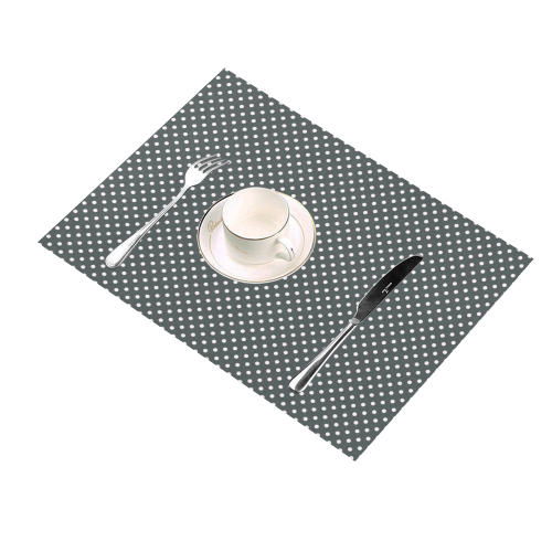 Silver polka dots Placemat 14’’ x 19’’ (Set of 2)