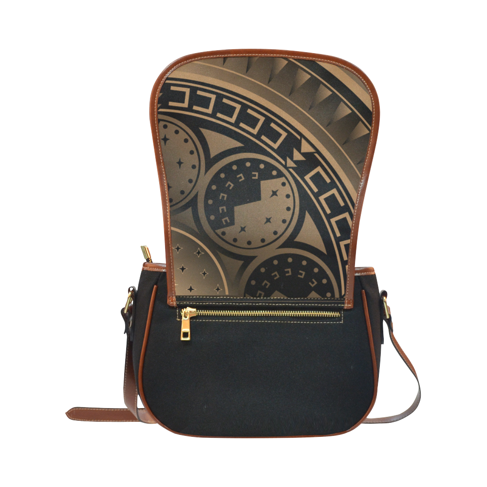 Horse War Shield (Brown) Saddle Bag/Small (Model 1649)(Flap Customization)