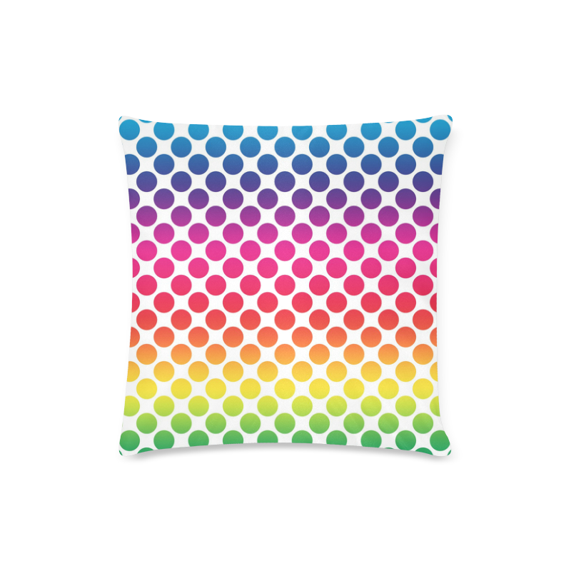 Rainbow Polka Dots Custom Zippered Pillow Case 16"x16"(Twin Sides)