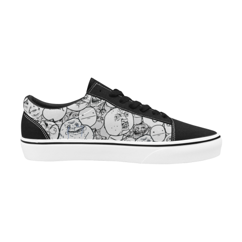 skate memes002 Women's Low Top Skateboarding Shoes (Model E001-2)