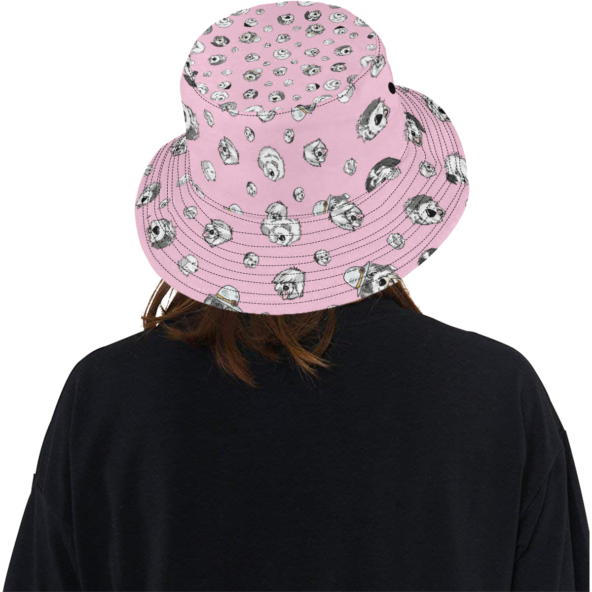 SHEEPIE HEADS Pink All Over Print Bucket Hat