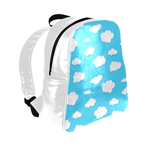 sky of blue and fluffy white clouds Multi-Pockets Backpack (Model 1636)