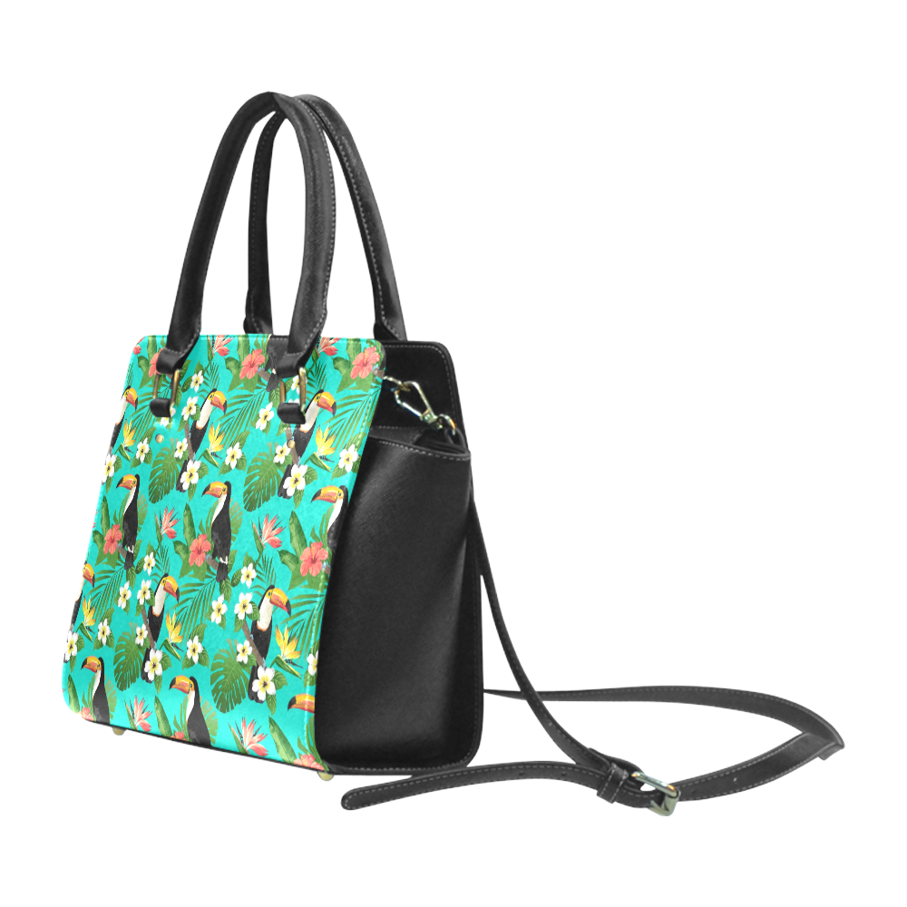 Tropical Summer Toucan Pattern Classic Shoulder Handbag (Model 1653)