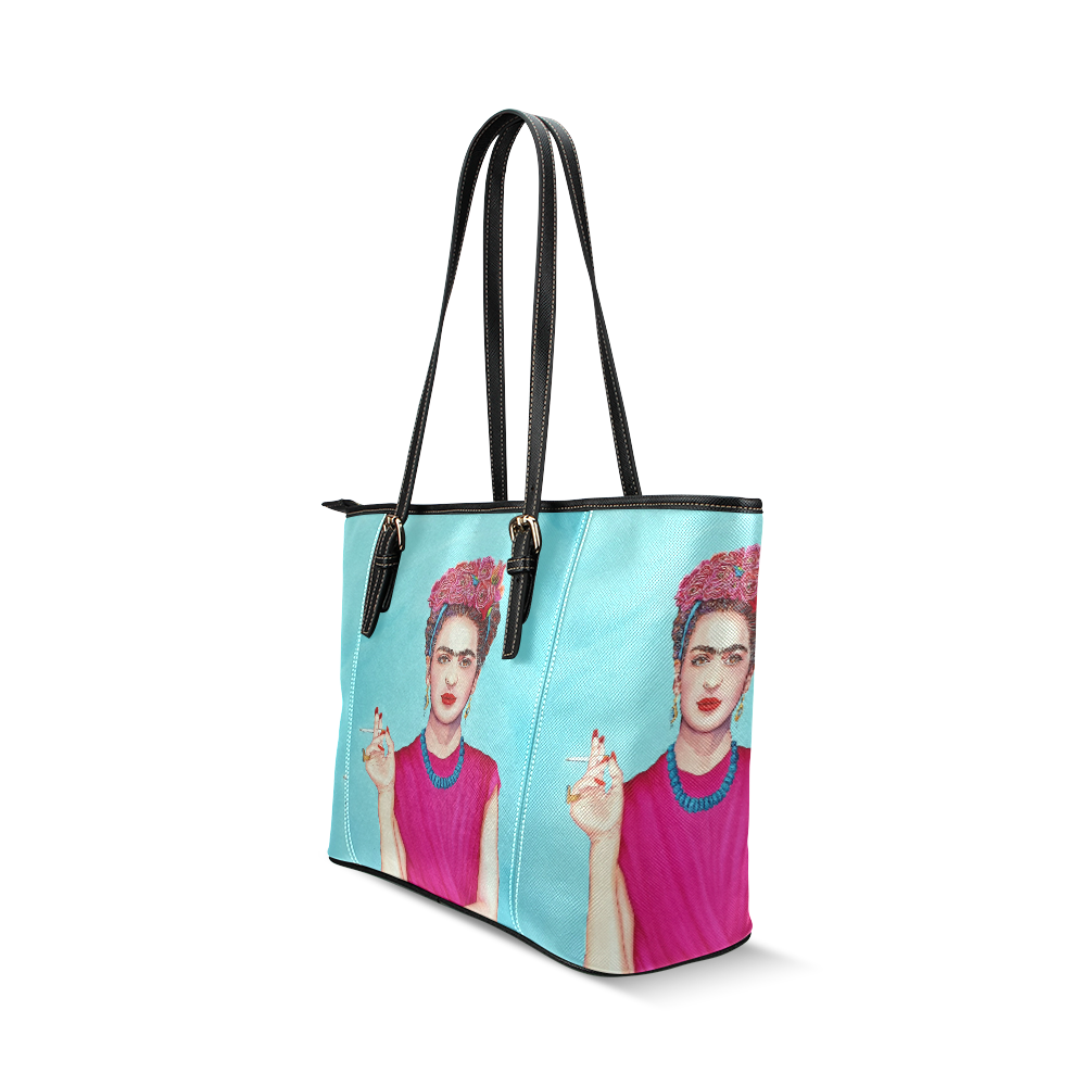 FRIDA IN THE PINK Leather Tote Bag/Large (Model 1640)