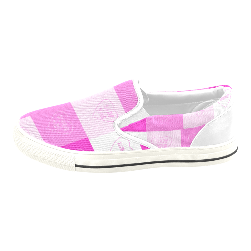 valentine's hearts Women's Slip-on Canvas Shoes/Large Size (Model 019)