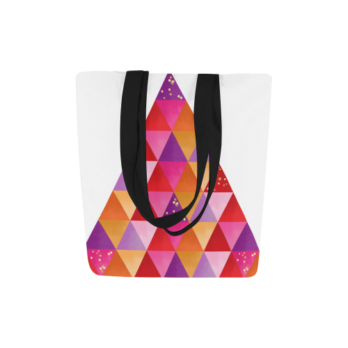 Triangle Pattern - Red Purple Pink Orange Yellow Canvas Tote Bag (Model 1657)