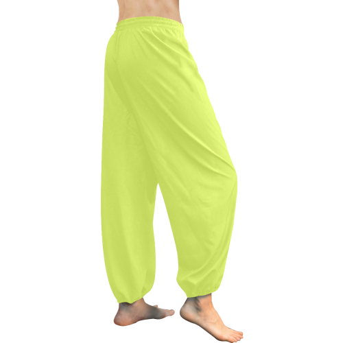 Light Daffodil Yellow Solid Color Women's All Over Print Harem Pants (Model L18)