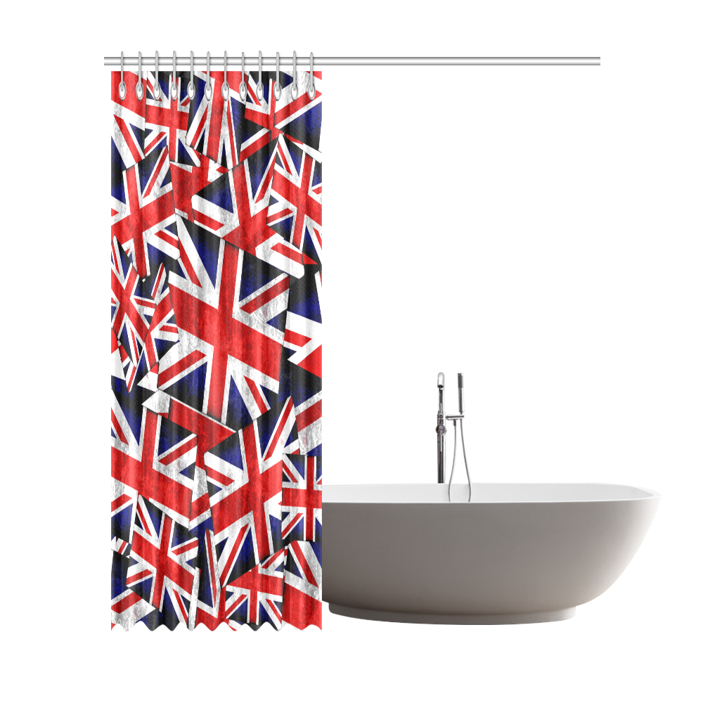 Union Jack British UK Flag Shower Curtain 72"x84"