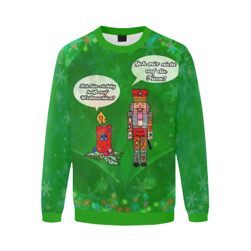 Hot for Christmas by Nico Bielow Men's Oversized Fleece Crew Sweatshirt (Model H18)