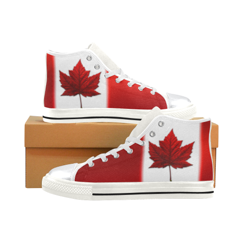Kid's Canada Flag Sneakers High Top Canvas Shoes for Kid (Model 017)