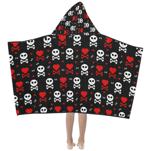 Skull and Crossbones Kids' Hooded Bath Towels