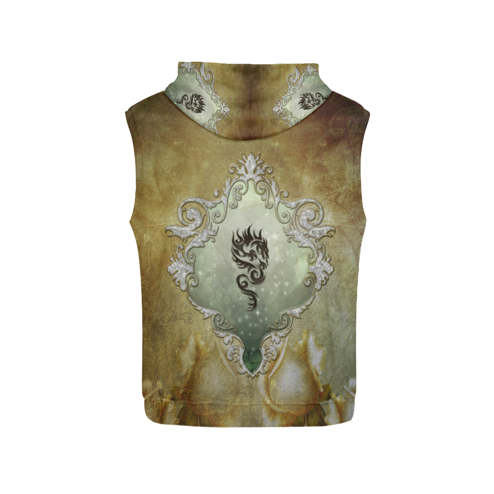 Awesome tribal dragon All Over Print Sleeveless Hoodie for Women (Model H15)