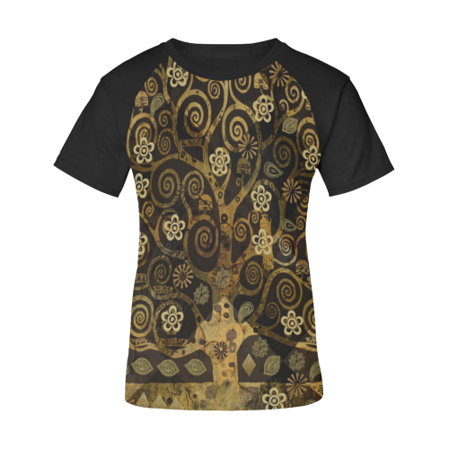 Klimt Tree Women's Raglan T-Shirt/Front Printing (Model T62)
