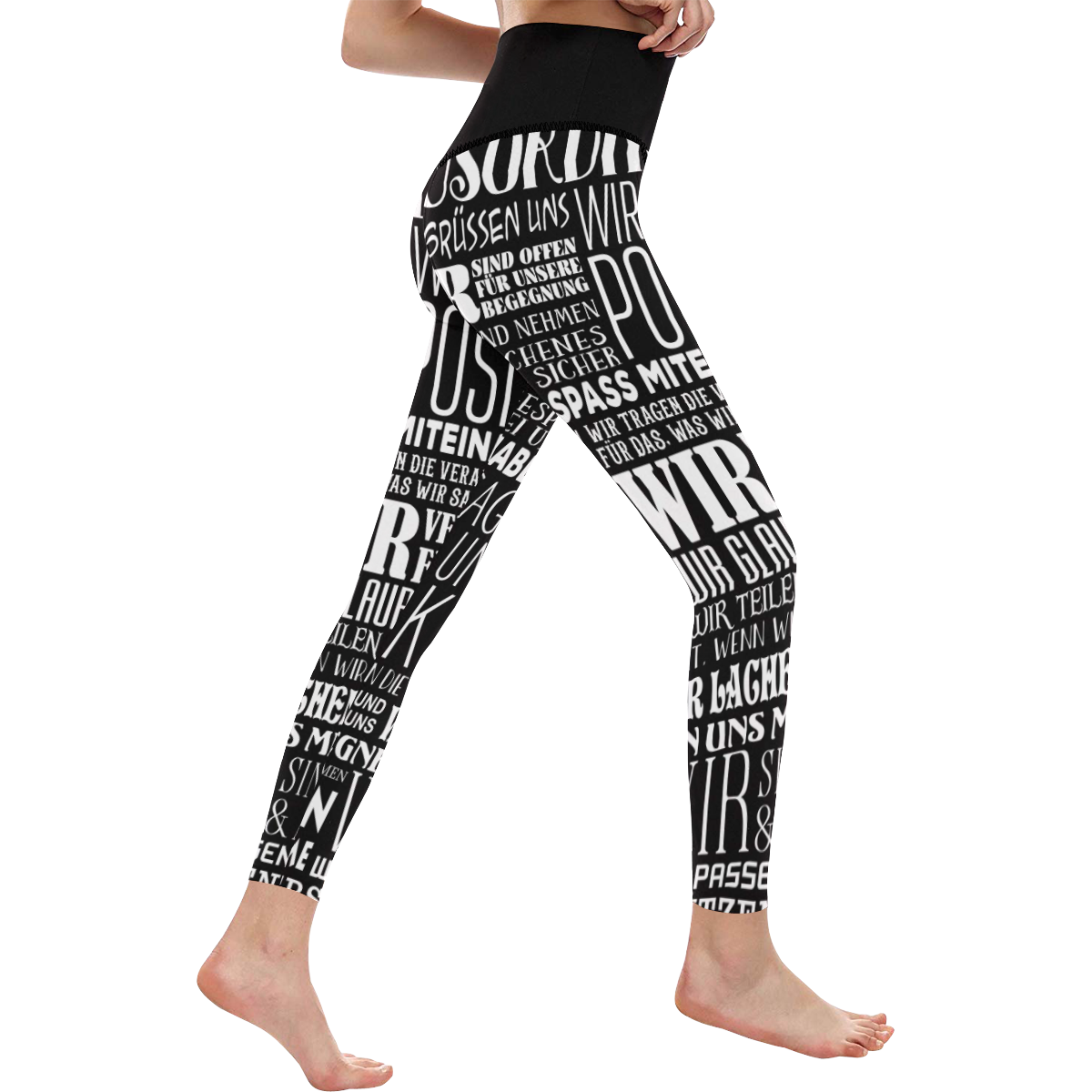 German House Rules - POSITIVE HAUSORDNUNG 2 Women's All Over Print High-Waisted Leggings (Model L36)