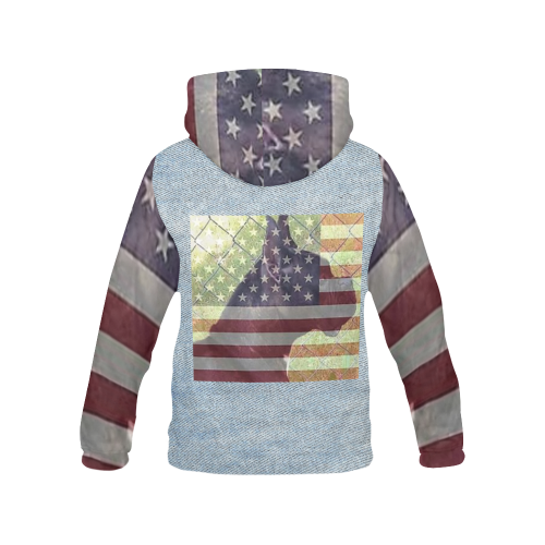 Patriotic Boxer All Over Print Hoodie for Women (USA Size) (Model H13)