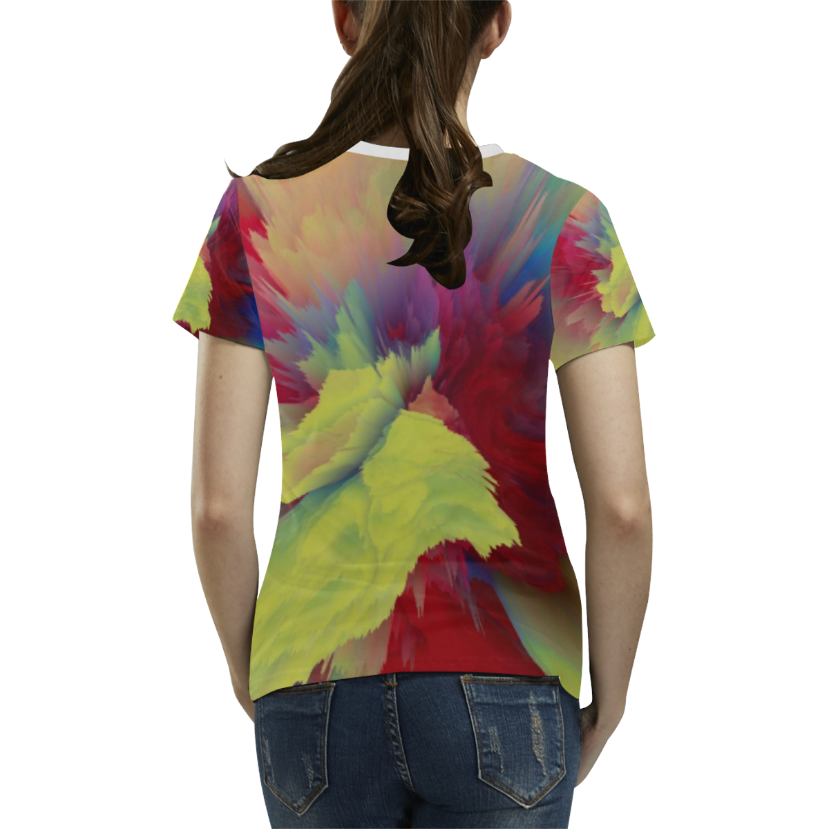 Flower1 All Over Print T-shirt for Women/Large Size (USA Size) (Model T40)