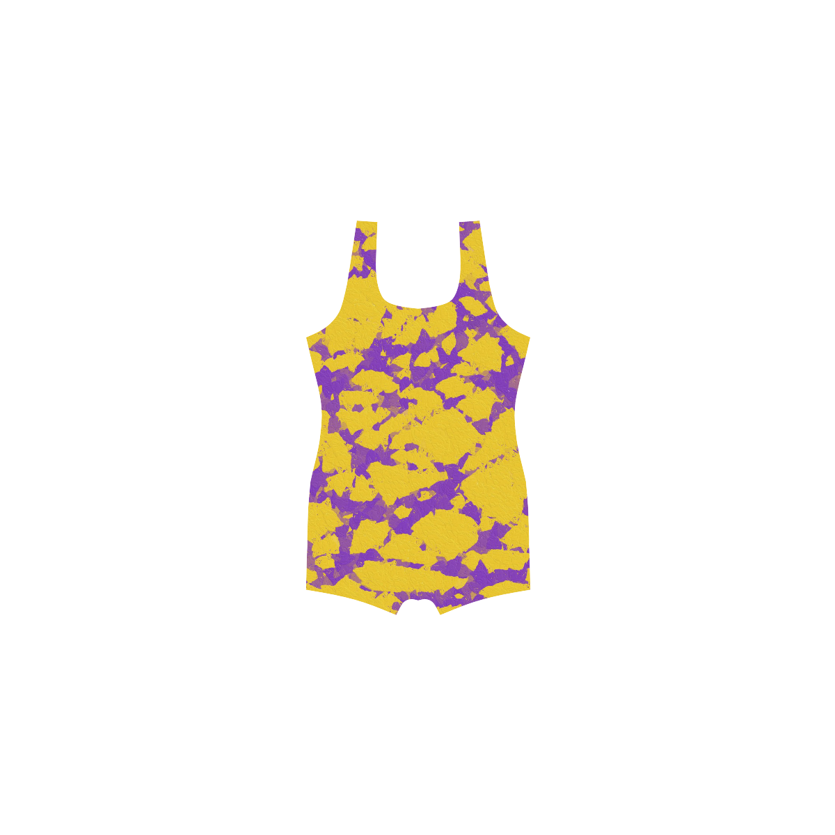 Yellow and Purple Tie Dye Classic One Piece Swimwear (Model S03)